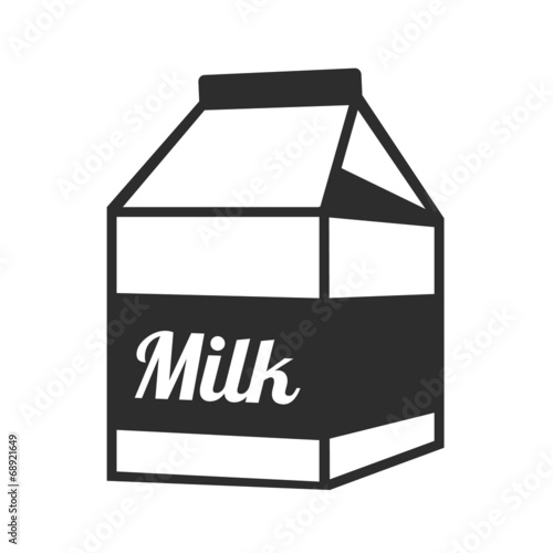 Vector Milk Package Black Icon