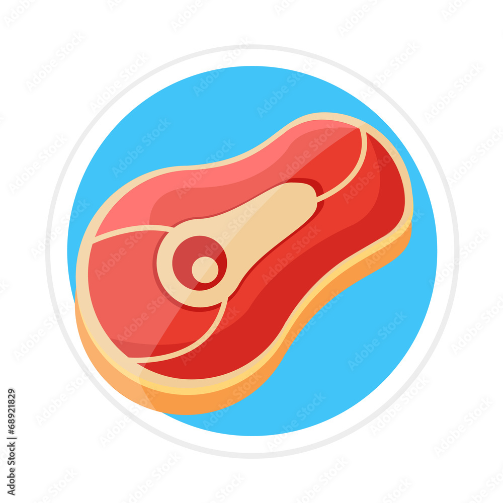 Vector Meat Round Icon