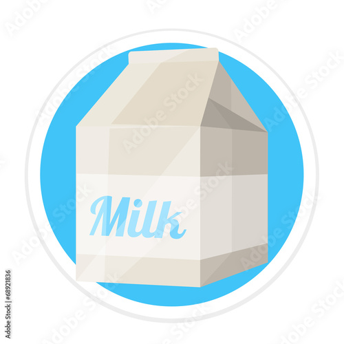 Vector Milk Package Flat Round Icon