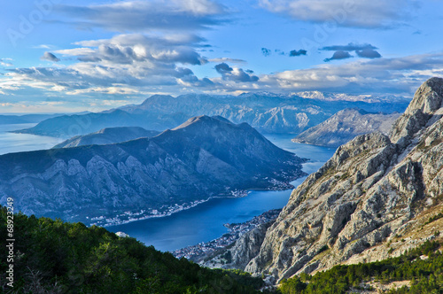 View of Kotor Bay Mountains, Montenegro