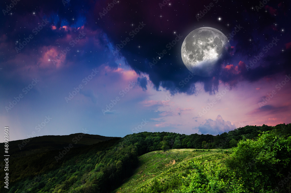 Naklejka premium Night background. Elements of this image furnished by NASA.