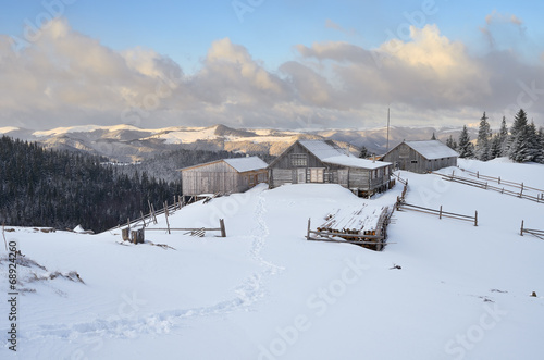 Mountain village in the winter © Oleksandr Kotenko
