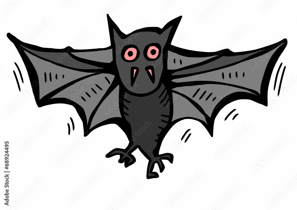 Obraz premium doodle flying bat