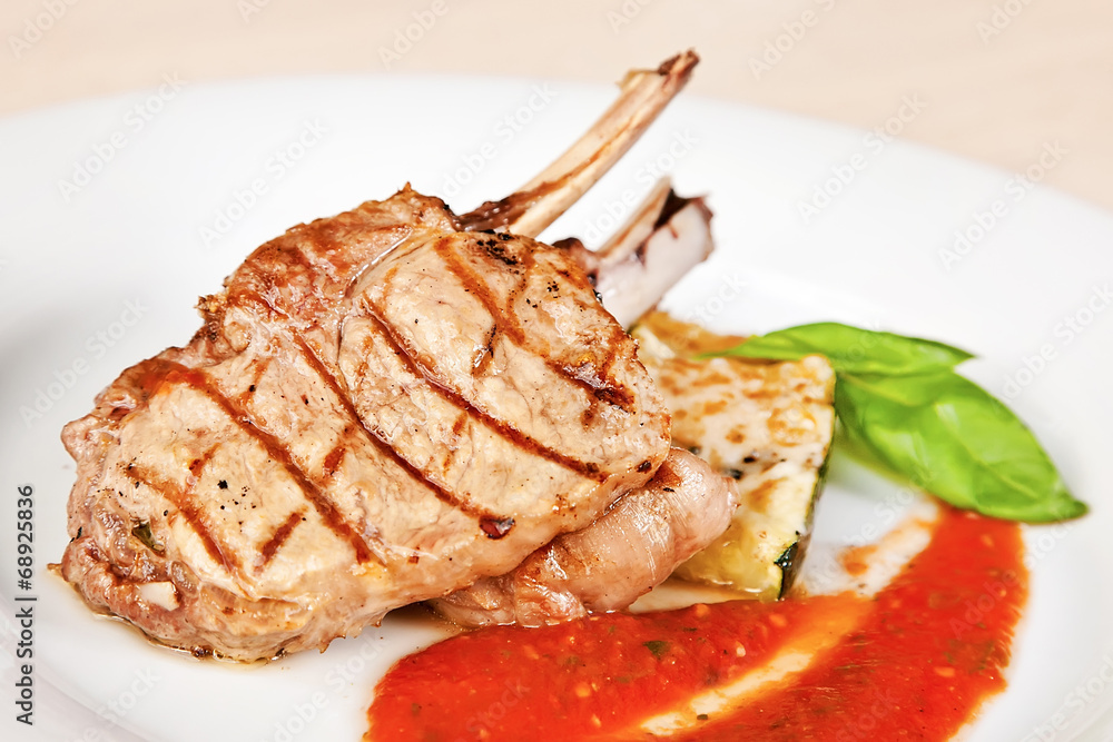 Grilled veal chop