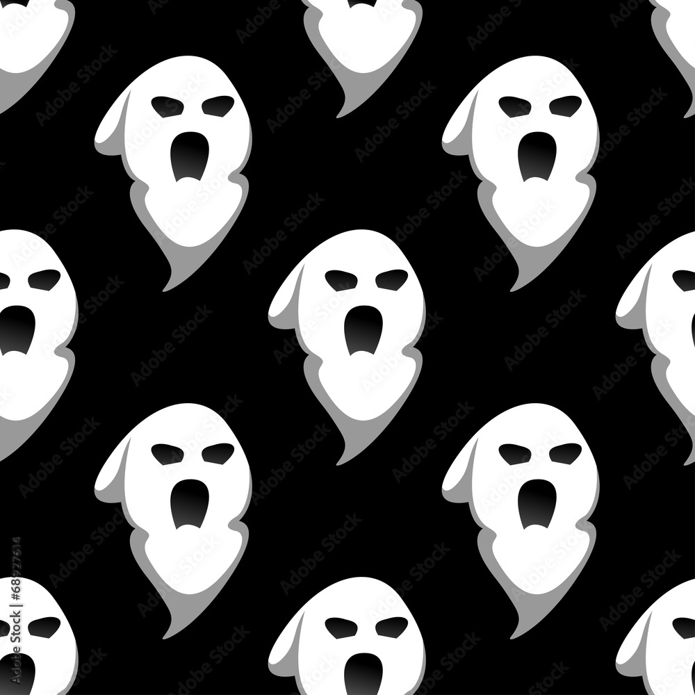 Night ghost halloween seamless pattern Night ghost halloween seamless pattern