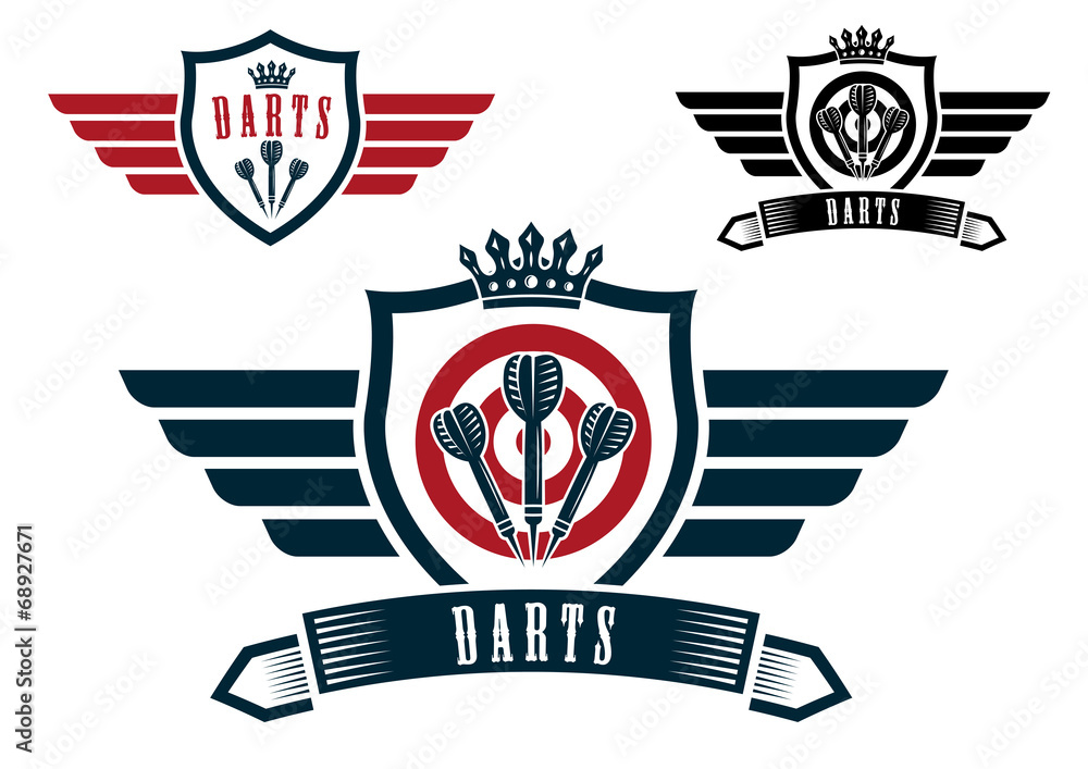 Obraz premium Darts sporting emblems