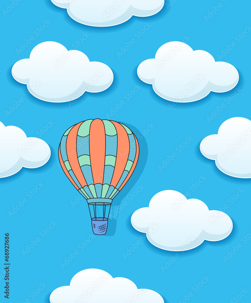 Air baloon and clouds seamless Air baloon and clouds seamless