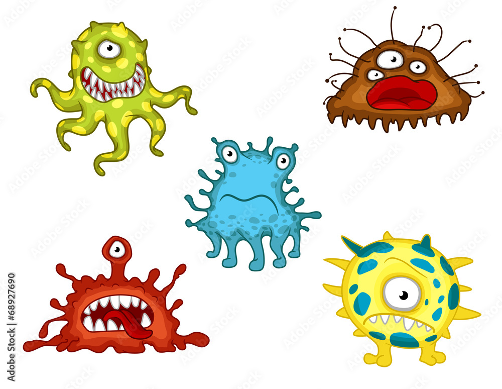 Fototapeta premium Cartoon monsters and evils set