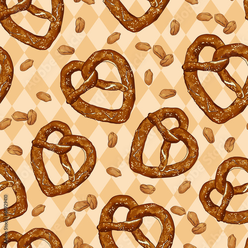 Seamless pattern with pretzels