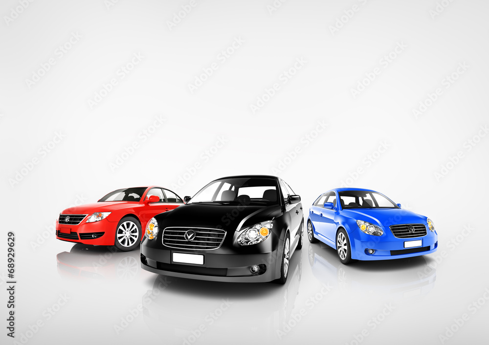 Collection of Multi Colored Modern Cars