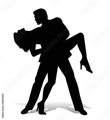 silhouette di ballerini di latino americano