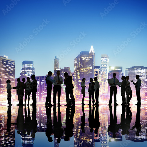 Group of Business People Working Outdoors