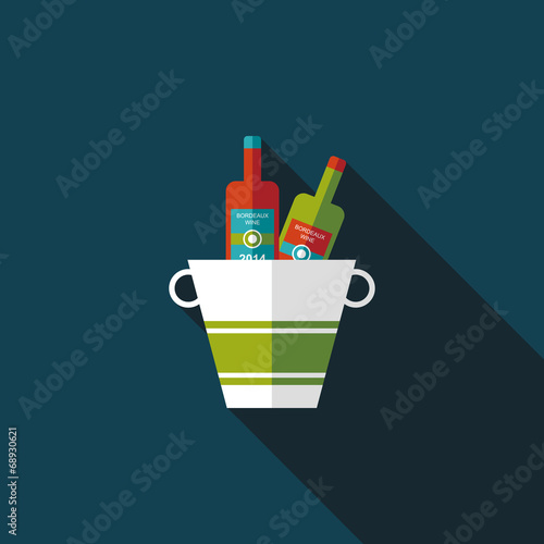 Ice bottle flat icon with long shadow,eps10