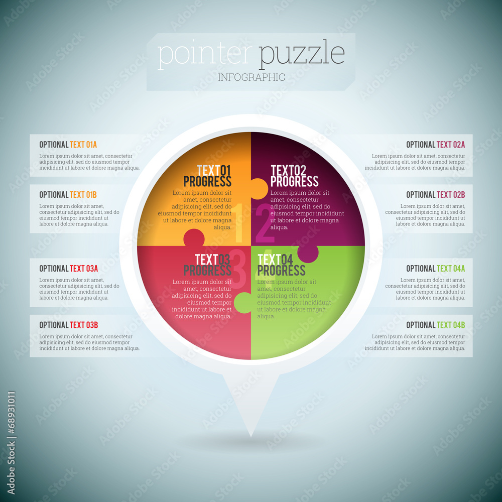 Pointer Puzzle Infographic - obrazy, fototapety, plakaty 