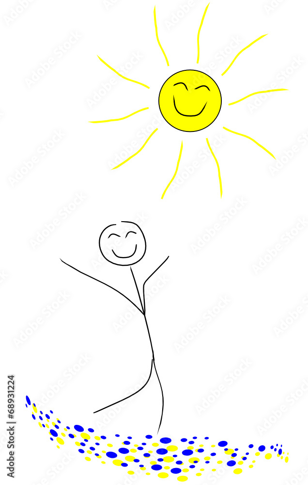 Sommer Sonne Zeichnung Stock Vector Adobe Stock