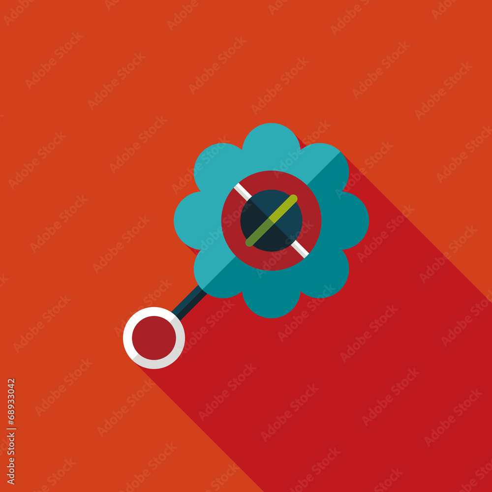 baby rattle flat icon with long shadow,EPS 10 baby rattle flat icon with long shadow,EPS 10