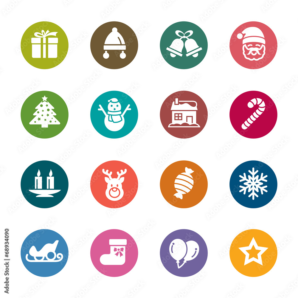 Christmas Element Color Icons Christmas Element Color Icons