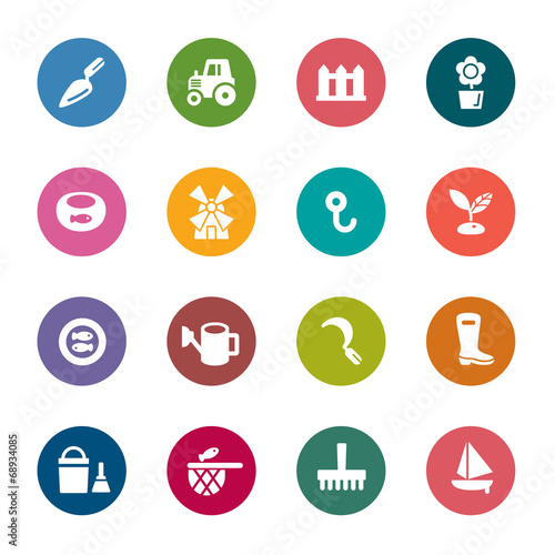 Agriculture and Fisheries Color Icons