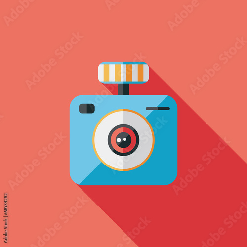 camera flat icon with long shadow