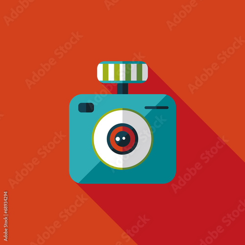 camera flat icon with long shadow