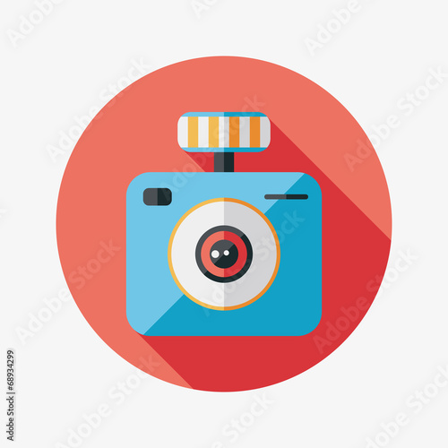 camera flat icon with long shadow