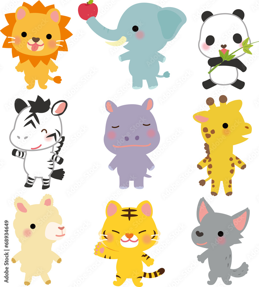 動物園の動物のキャラクター 動物園の動物のキャラクター