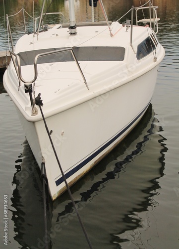 Anchored White Boat