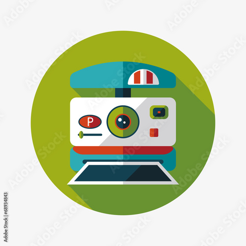 camera flat icon with long shadow