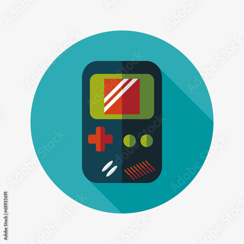 Handheld game flat icon with long shadow,eps 10