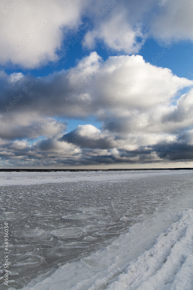 Icy Baltic coast.