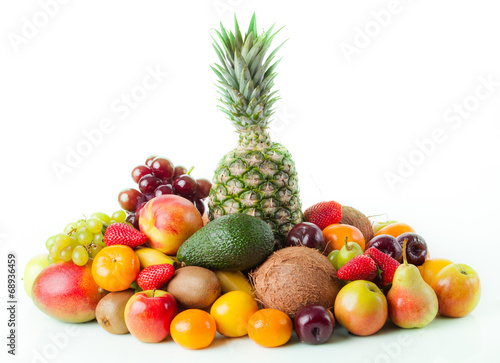 Assortment of exotic fruits. Fresh Fruits