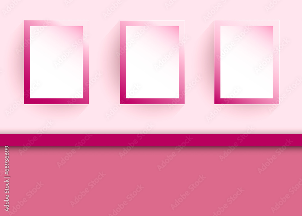 blank black frame on the pink wall vector illustration blank black frame on the pink wall vector illustration