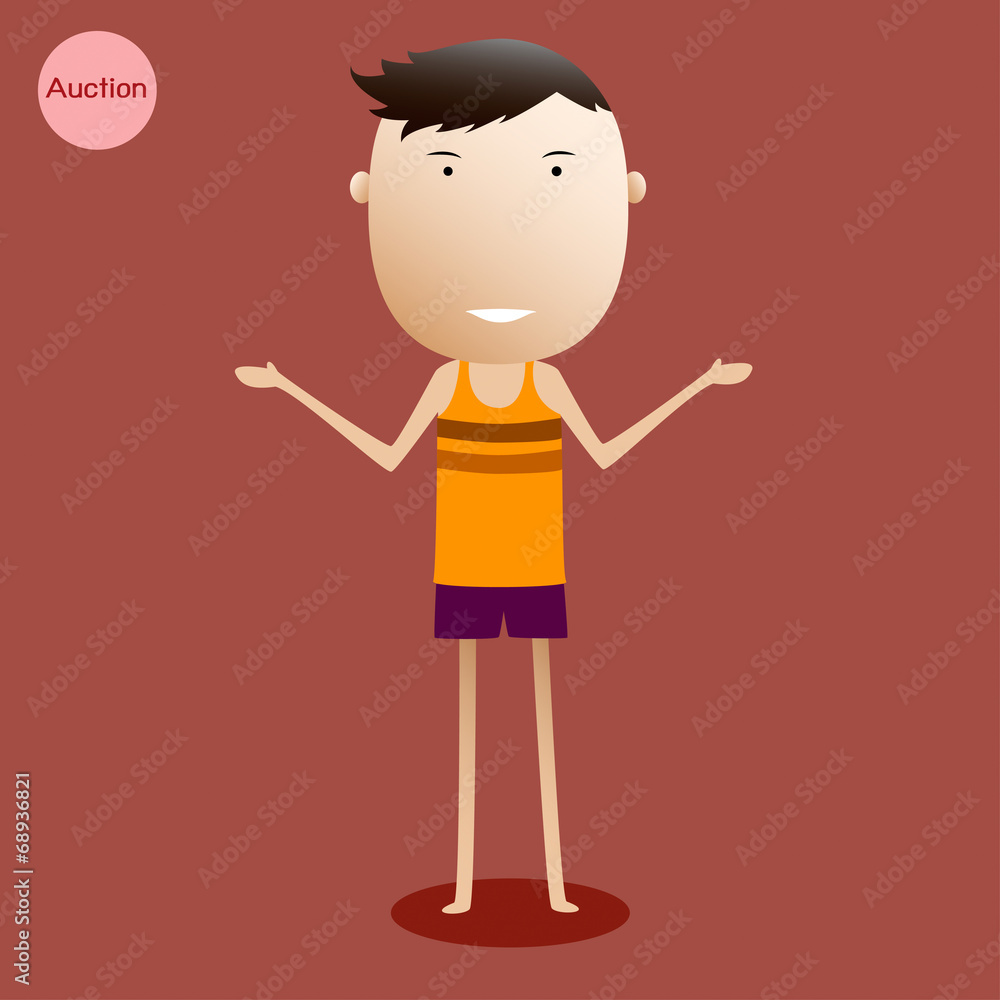 cartoon show hand no problem action, vector illustration cartoon show hand no problem action, vector illustration