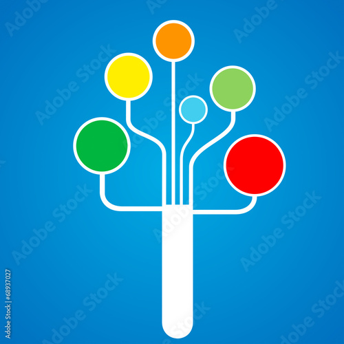 Growth and Subsections networks, tree network design. Vector ill
