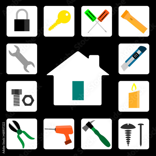 tool home icon vector illus...