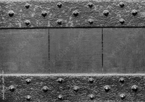 Black medieval wooden door ...