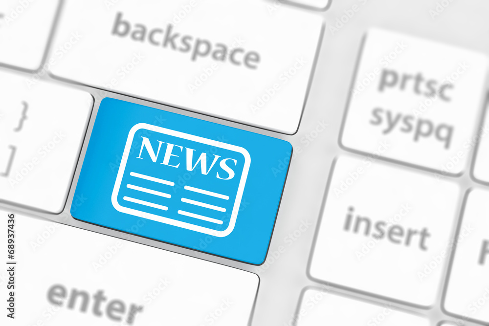 News key on a white keyboard News key on a white keyboard