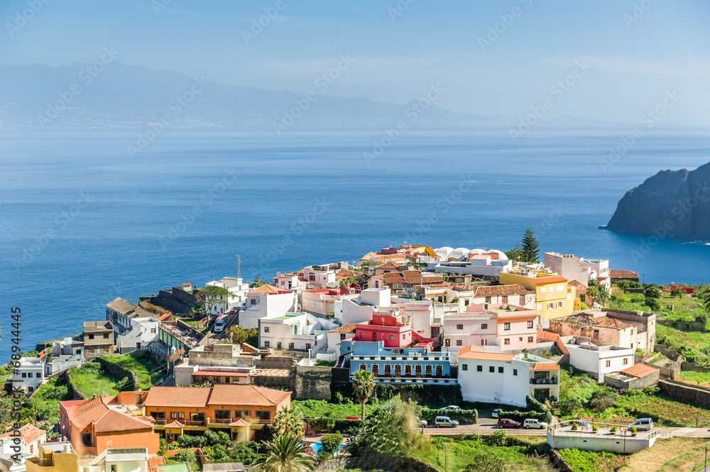 Typical Canary village on the cape of La Gomera island