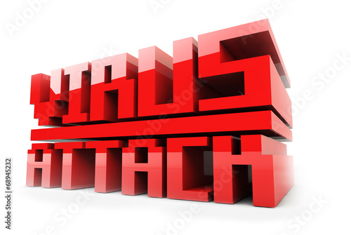 Red Virus Alert word