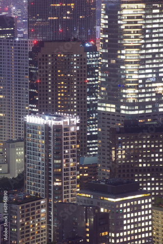 Close - up Hi building in Tokyo city at night