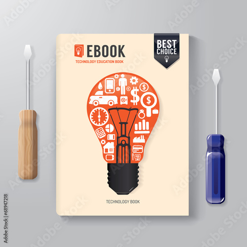 Cover Book Digital Design Template Technology Concept.