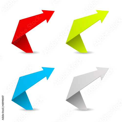 arrow folding paper icon 3d