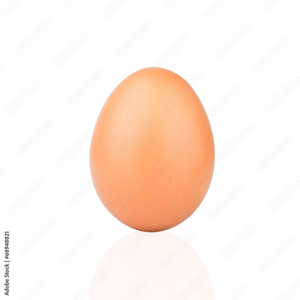 Single brown chicken egg isolated on white Single brown chicken egg isolated on white
