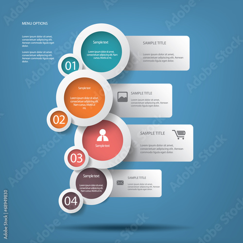 Round white infographic elements