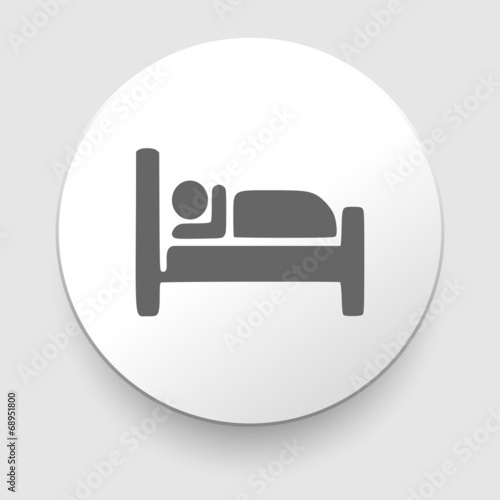 Man sleeping in bed at Motel - Vector icon