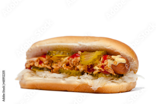 Hotdog/Hot Dog isoliert vor Weiß