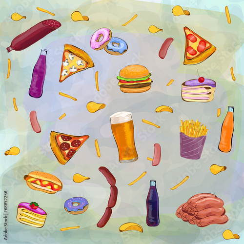 Fast food. Vector illustration