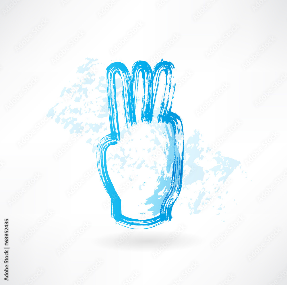 Fototapeta premium three fingers grunge icon