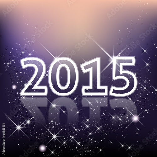 Elegant New Year 2015 background with stars and shines