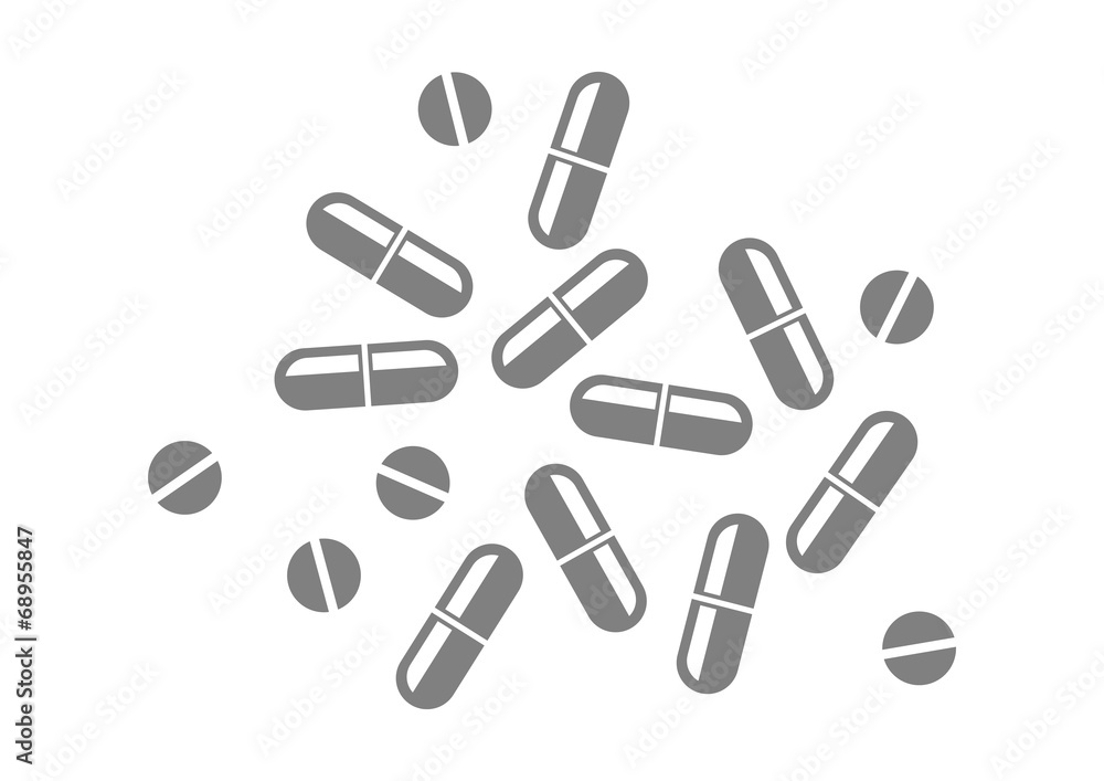 Grey medicine icon on white background Grey medicine icon on white background
